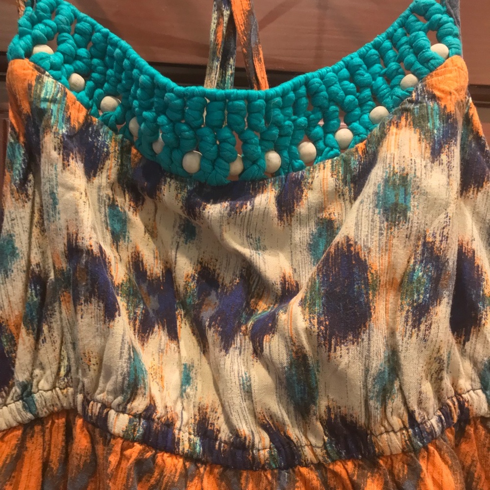 Maxi Beaded Boho Dress! Size M